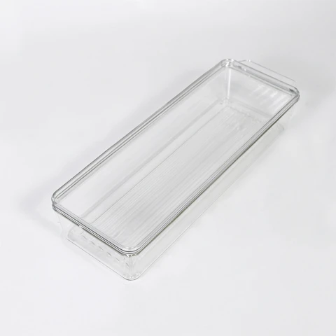 ORGANIZADOR RECT ACRIL TRANSP C/TAPA 30X10X5CM Unica