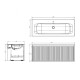 MUEBLE EN MDF 120X46X45 ROBLE OSCURO CON BACHA NEGRO MATE GAMAS DE MARRON