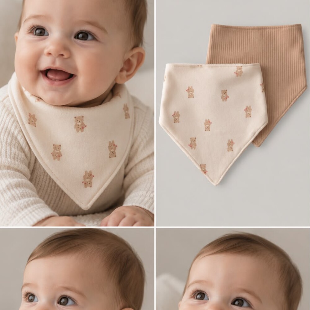 Set x2 baberos bandana Carters oso