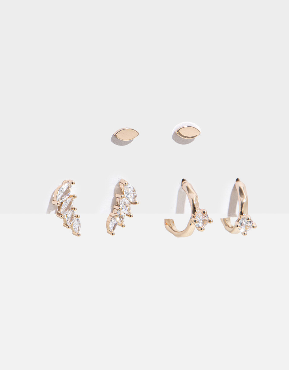 Set De Aros Con Cubic Zirconia 