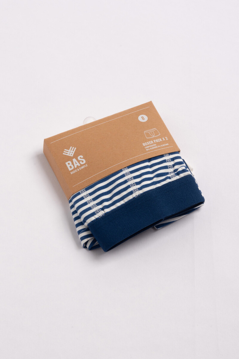 Boxer pack x2 Rayas - Azul