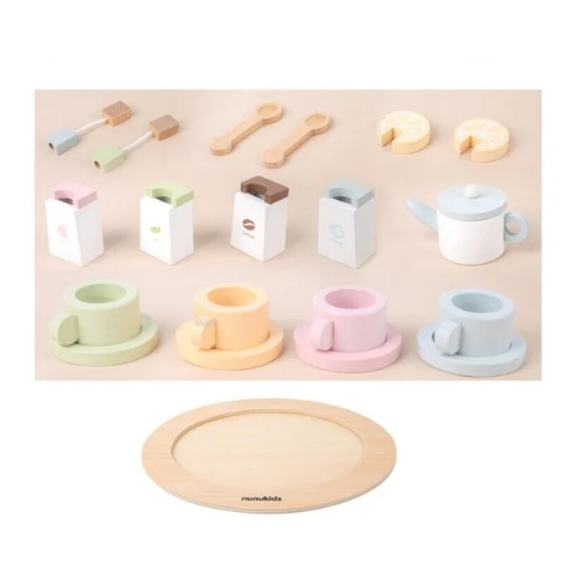 Set juego de té de madera Unica