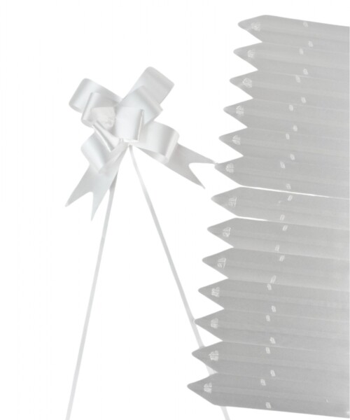 Pack x 200 - moño magico 2x39 cm BLANCO