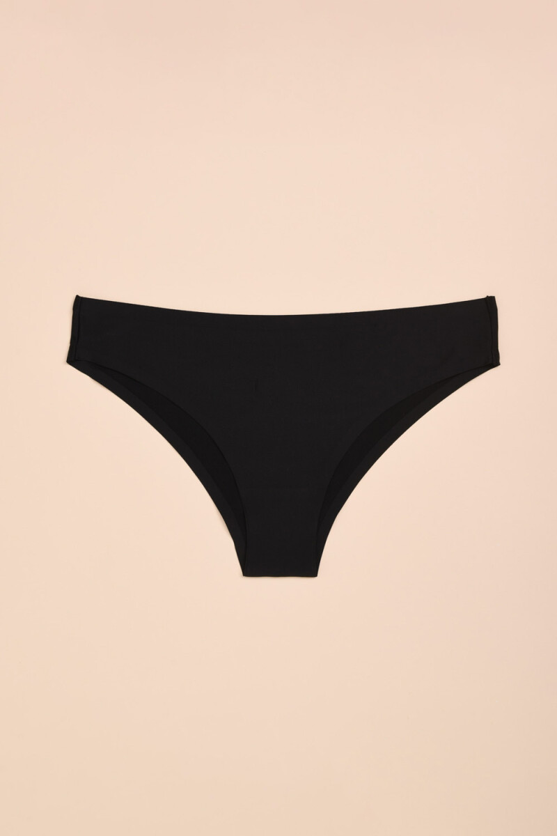 Bikini poliamida lisa ecru Negro