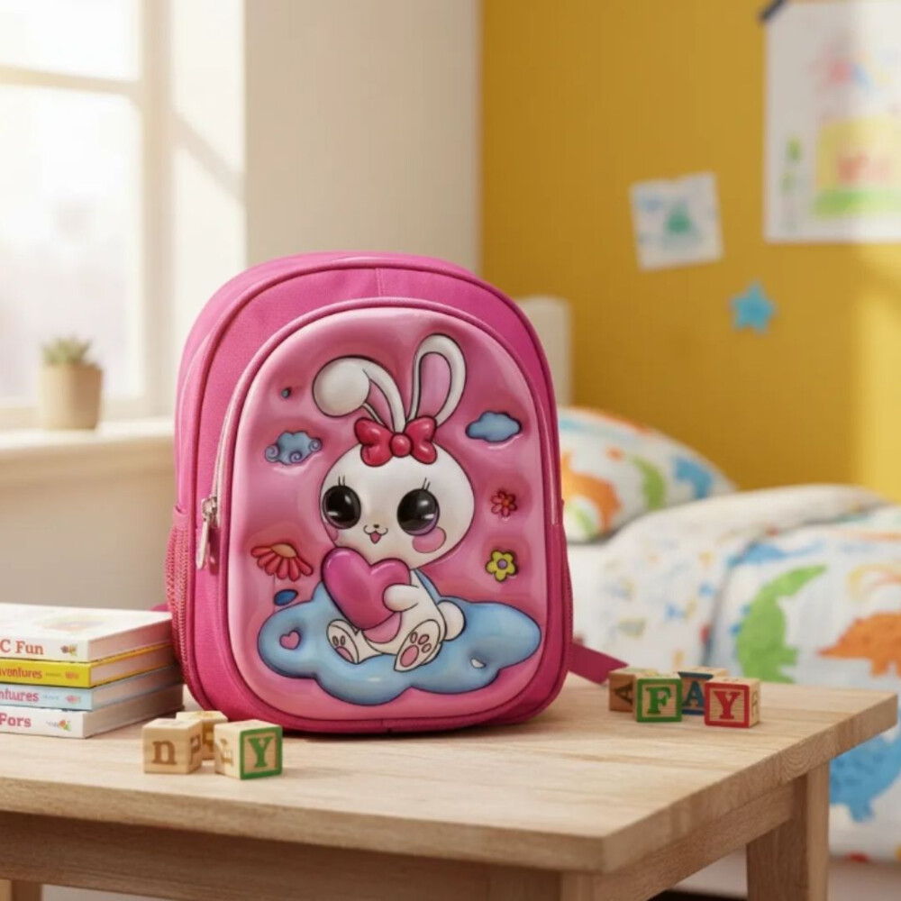 Mochila Estampada Con Relieve Pre-escolar Conejito
