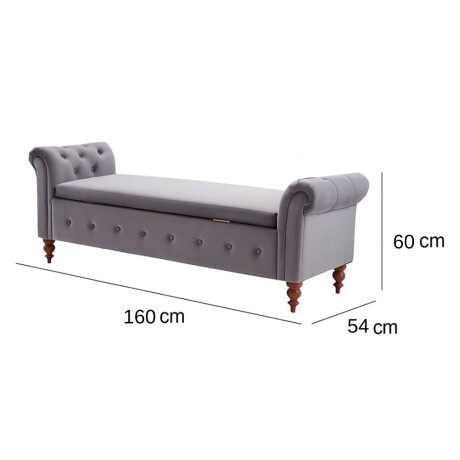 Sofa pie de cama baul Gris oscuro