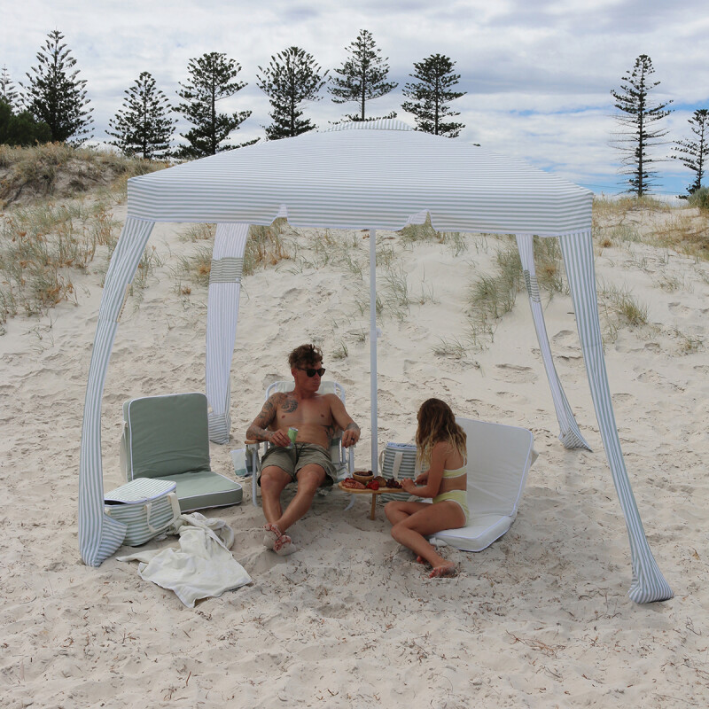 S51BC Gazebo Plegable Playa Y Jardín 1,5x1,5mts Sea Sage Stripe