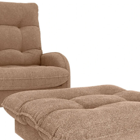 Combo Rustico Poltrona + Puff Nantes Marron