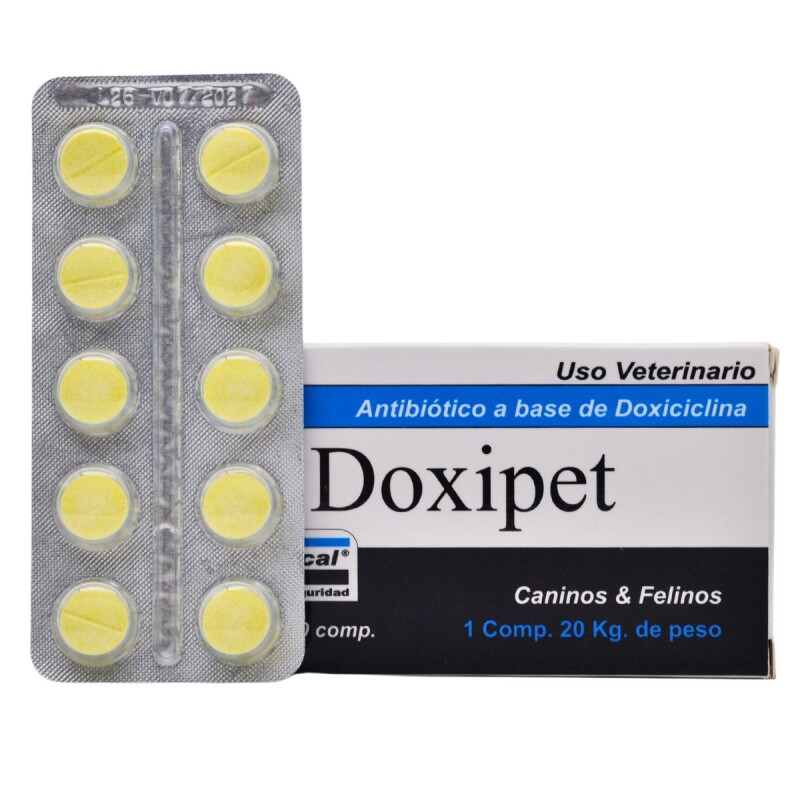 DOXIPET ATIBIÓTICO PARA PERROS Y GATOS CAJA 20 COMPRIMIDOS DOXIPET ATIBIÓTICO PARA PERROS Y GATOS CAJA 20 COMPRIMIDOS