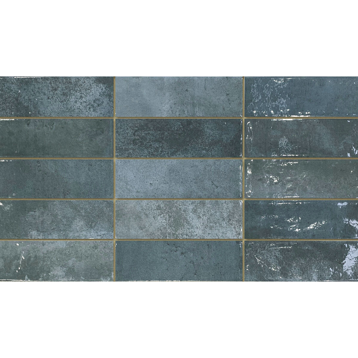Ceramica Para Pared 31.6X60 Azul Brillo Precorte Prissmacer 