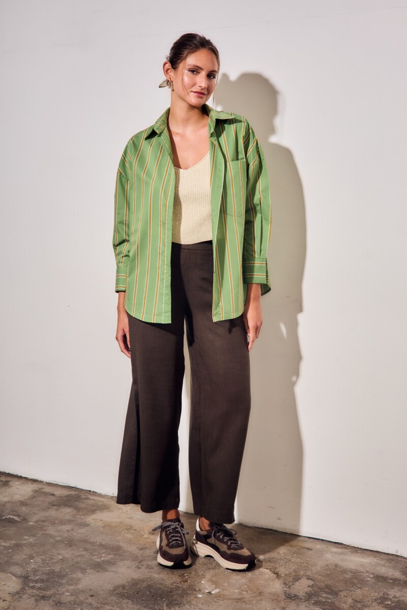Camisa Rayada Verde