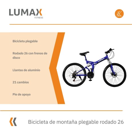 Bicicleta de montaña plegable rodado 26 Lumax Azul