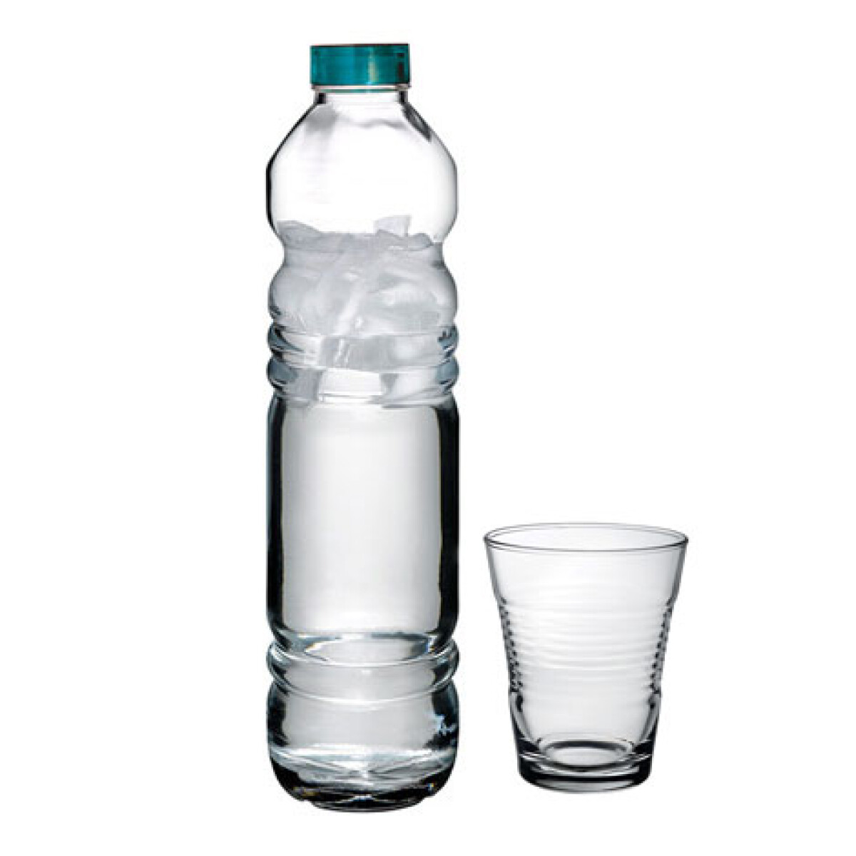 SET 7PZAS BOTELLA TAPA ACR+6VASOS VITA PASABAHCE 