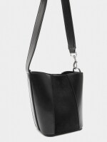 Bolso Bombonera Contraste De Texturas negro