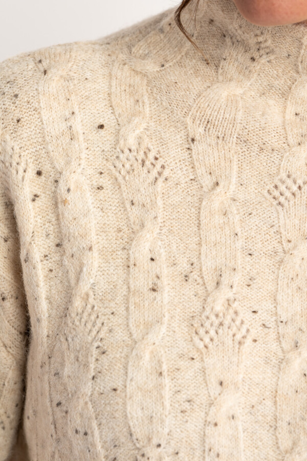 Polera Texturada Bouttonne Beige Melange