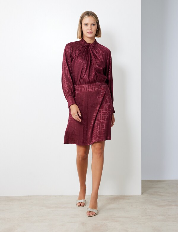 Vestido Noche Laminado BORDEAUX