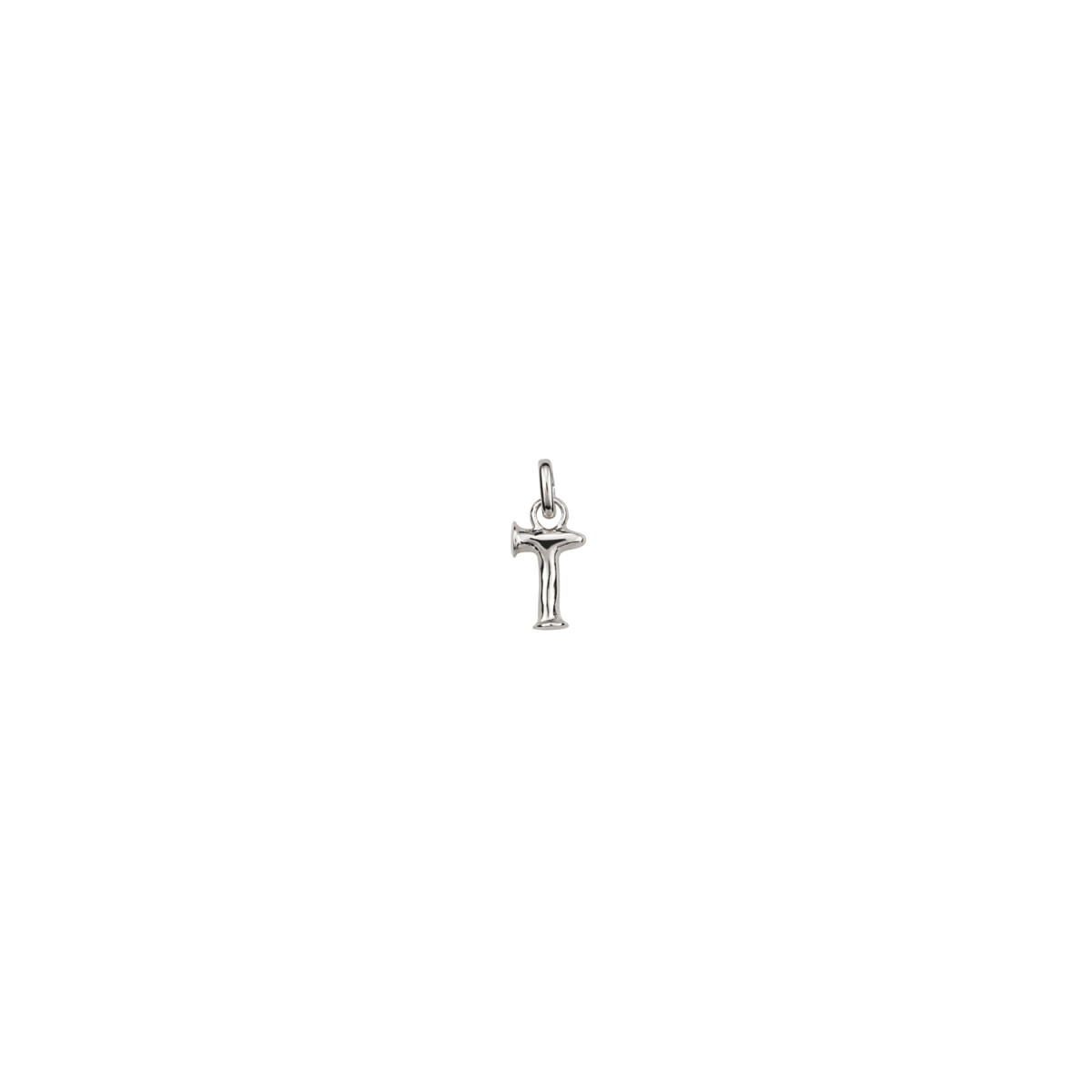 CHARM DE ALEACION DE METALES BAÑADO EN PLATA DE LEY CON FORMA DE LETRA T CON ARGOLLA - Charm 