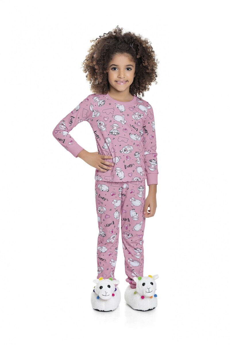 Conj. de pijama para niñas (blusa y pantalón) ROSA