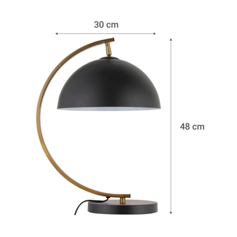 Lámpara de Mesa Negra Bissen 1 luz E27 Lámpara de Mesa Negra Bissen 1 luz E27