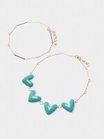 Set De Collares Corazones multicolor