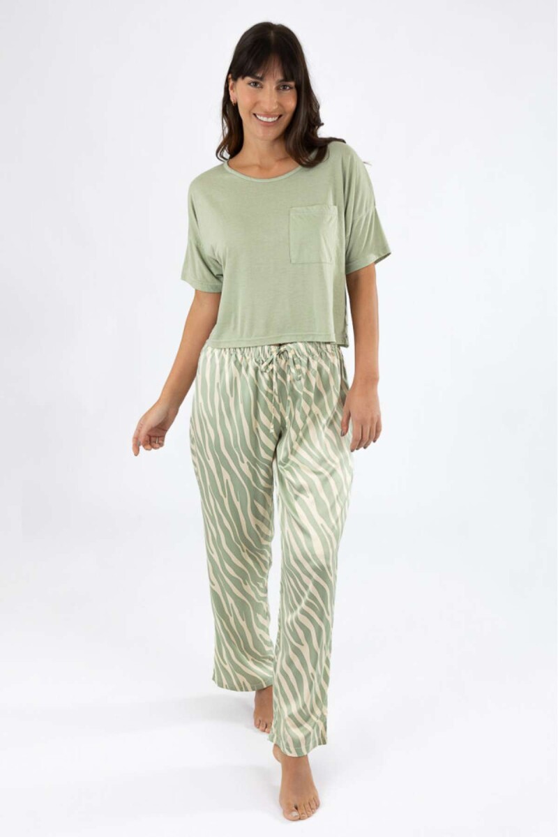 Pijama zebra pant - Verde claro 