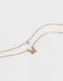 Collares Cortos Con Mariposas Collar Doble Cadena Con Dijes - Dorado