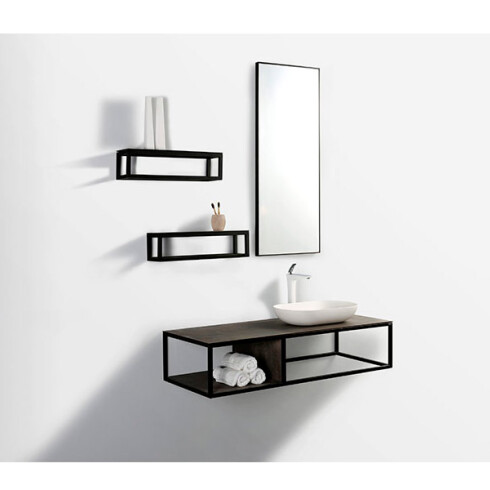 MUEBLE AUXILIAR DE ALUMINIO NEGRO MATE - 60.1X15.1X15.6 000