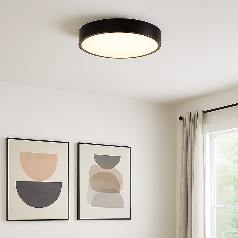 PLAFON LED REDONDO PHILLY 30CM DIMERIZABLE - NEGRO Plafon LED Redondo Philly 30 CM Negro