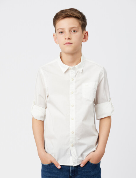 CAMISA LISA DE ALGODÓN Blanco
