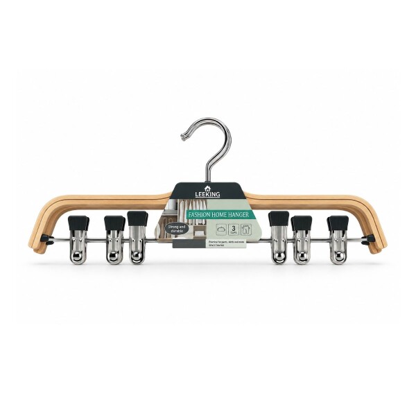 Set percha de metal y madera x3 Set percha de metal y madera x3