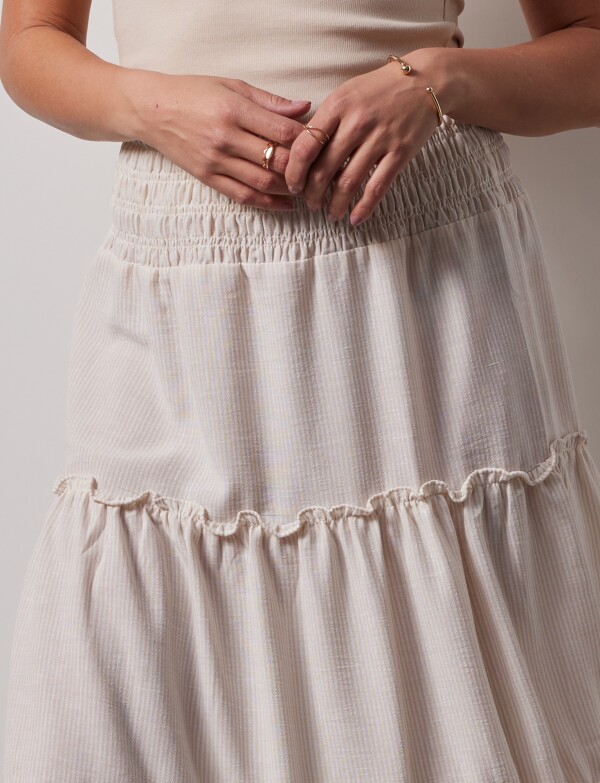 Falda Pull On Lineas BEIGE