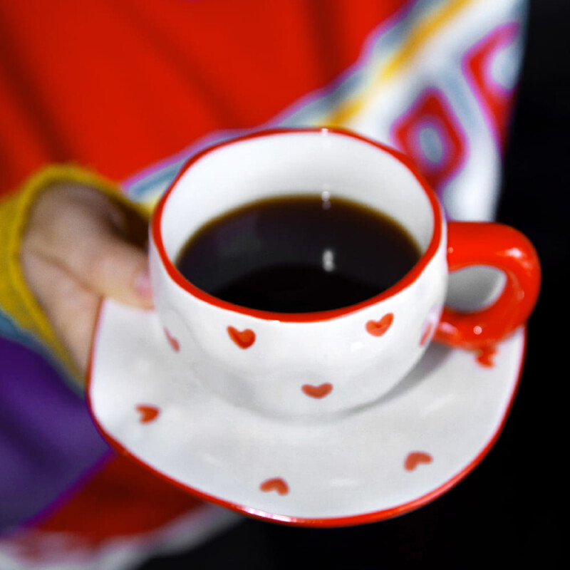 Taza de cerámica corazones 350ml Taza de cerámica corazones 350ml