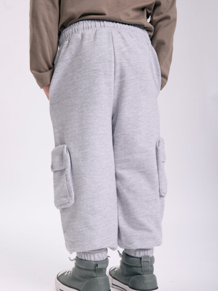 Pantalón deportivo cargo Gris Melange
