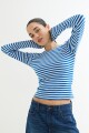 Remera cuello a la base AZUL OSCURO