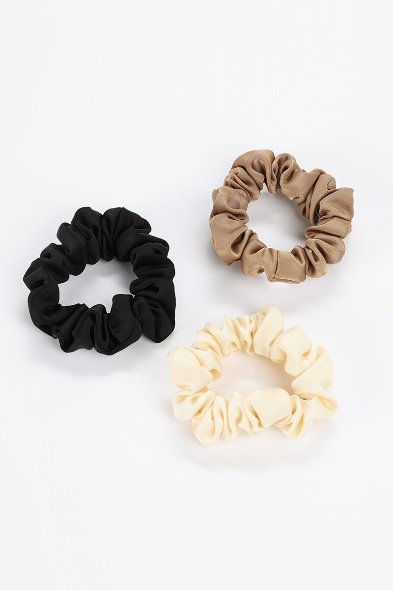 Set de gomita scrunchie de tela - Crudo 