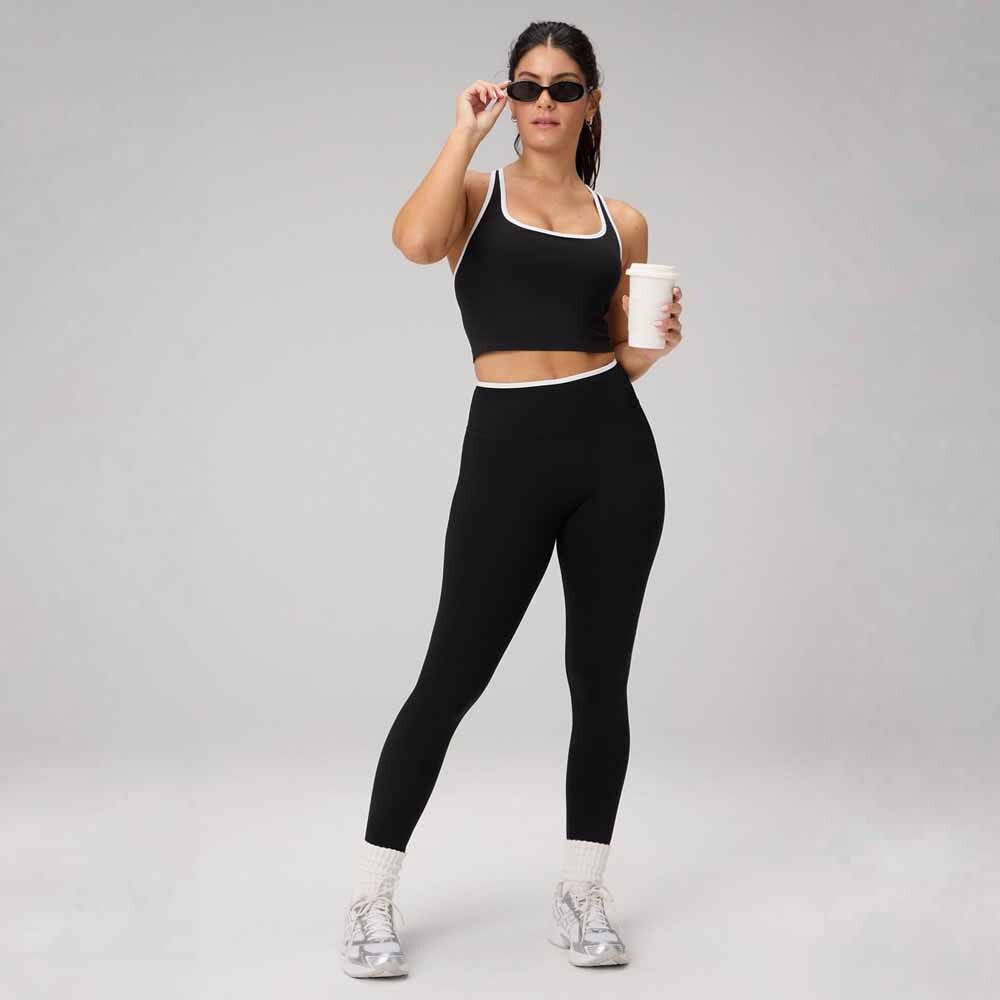 Top Seamless Built-In Bra Mujer Black/classic White