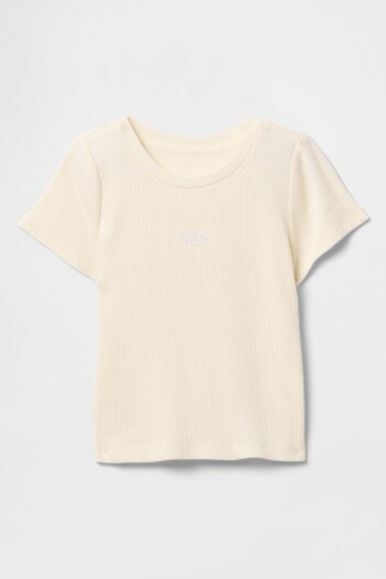 Remera Rib Logo Gap Toddler Niña Ivory Frost