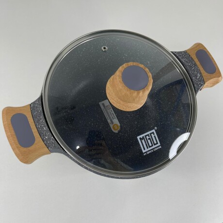 Olla Aluminio Fundido Presión Revestimiento Granito Tapa Vidrio 24cm Olla Aluminio Fundido Presión Revestimiento Granito Tapa Vidrio 24cm