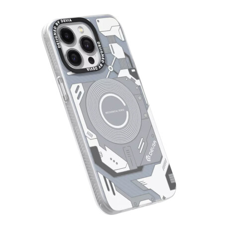 Protector Case con MagSafe Mecha Punk Series Devia para iPhone 15 Pro Silver