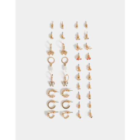 Sets De Aros Con Strass Dorado