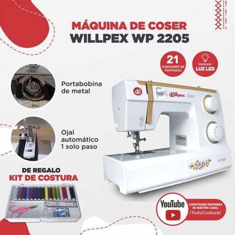 Máquina de Coser Familiar Willpex Gold WP2205 Máquina de Coser Familiar Willpex Gold WP2205