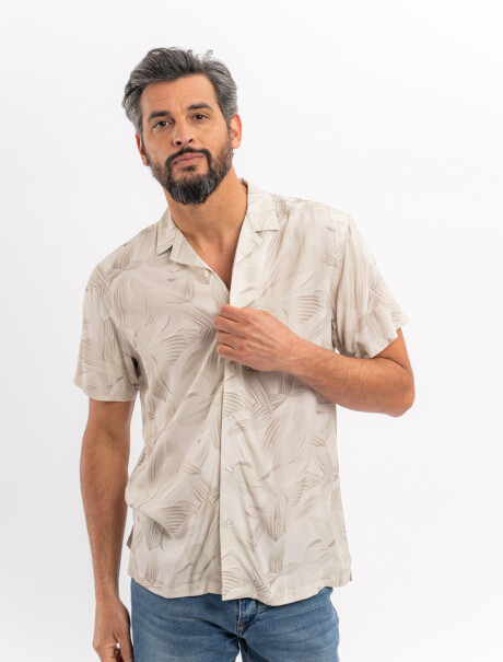 Camisa m/c estampada verde claro
