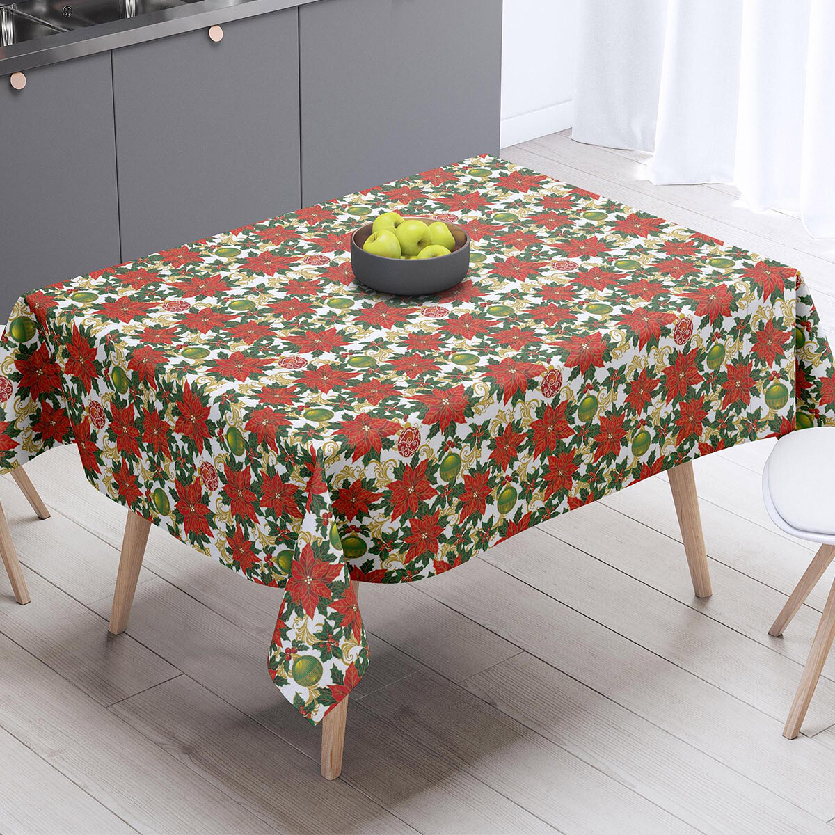 Mantel Rectangular Bukara Peva 140 x 260 cm - Navidad Muérdago 