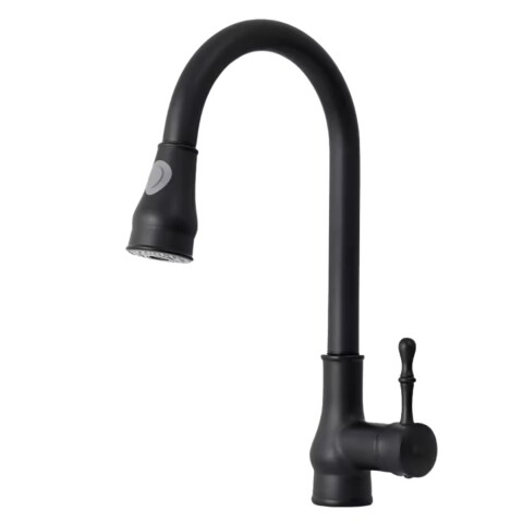 Grifería de cocina Monocomando de mesada extensible Vintage Negro Mate Grifería De Cocina Monocomando De Mesada Extensible Vintage Negro Mate