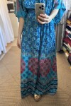 Vestido Manu de seda Tonos azules y petròleo