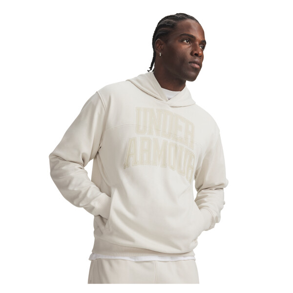Canguro UA Rival LW Graphic Hoodie Hombre 6014686-110 Blanco