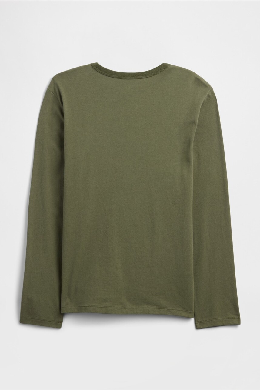 Remera Logo Gap Niño Army Jacket Green