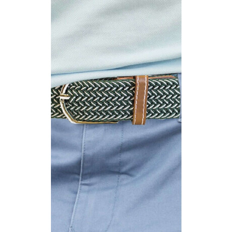 Cinto Unisex Elastizado Verde Y Ceniza