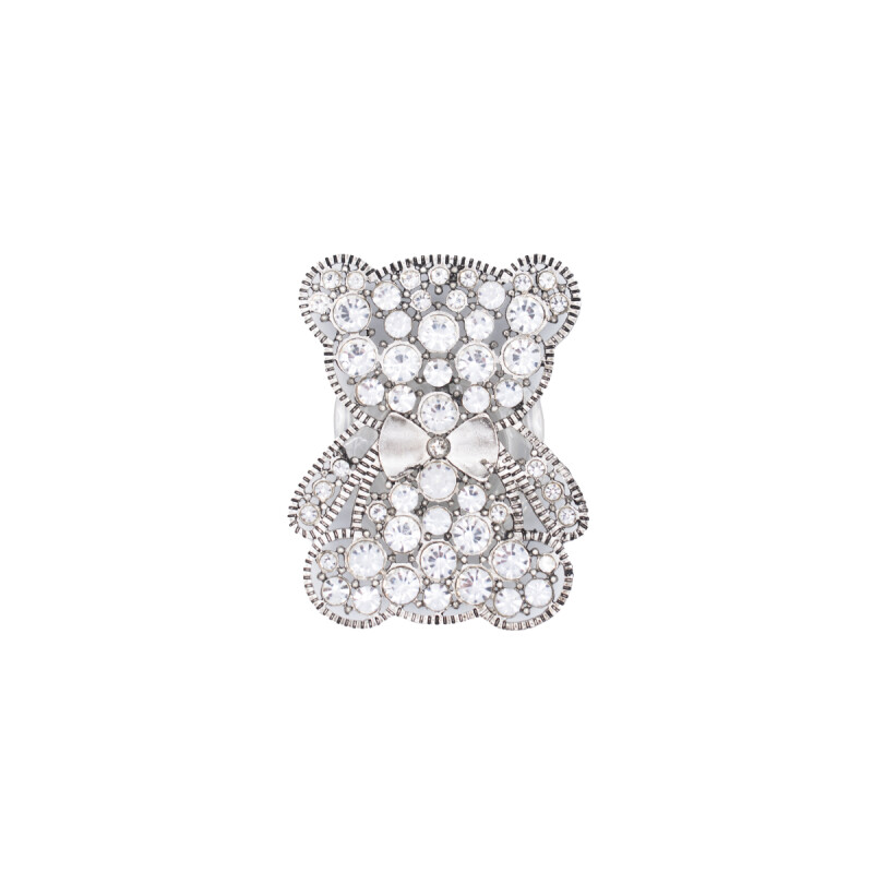 Anillo soporte para celular con brillos diseño oso plateado Anillo Soporte Para Celular Con Brillos Diseño Oso Plateado