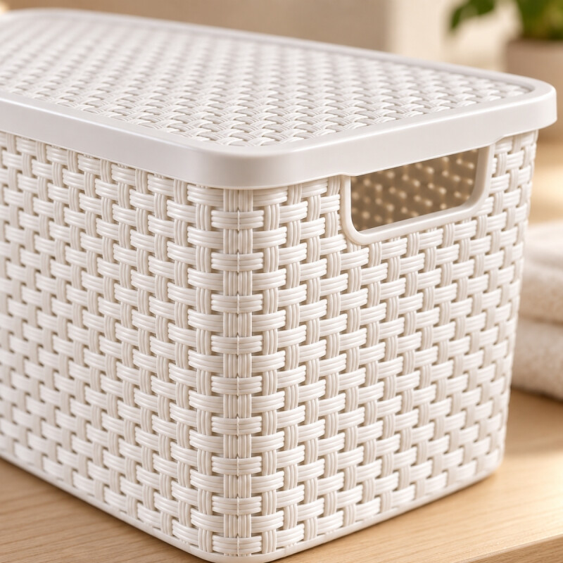 Caja simil ratán 7 lts BLANCO